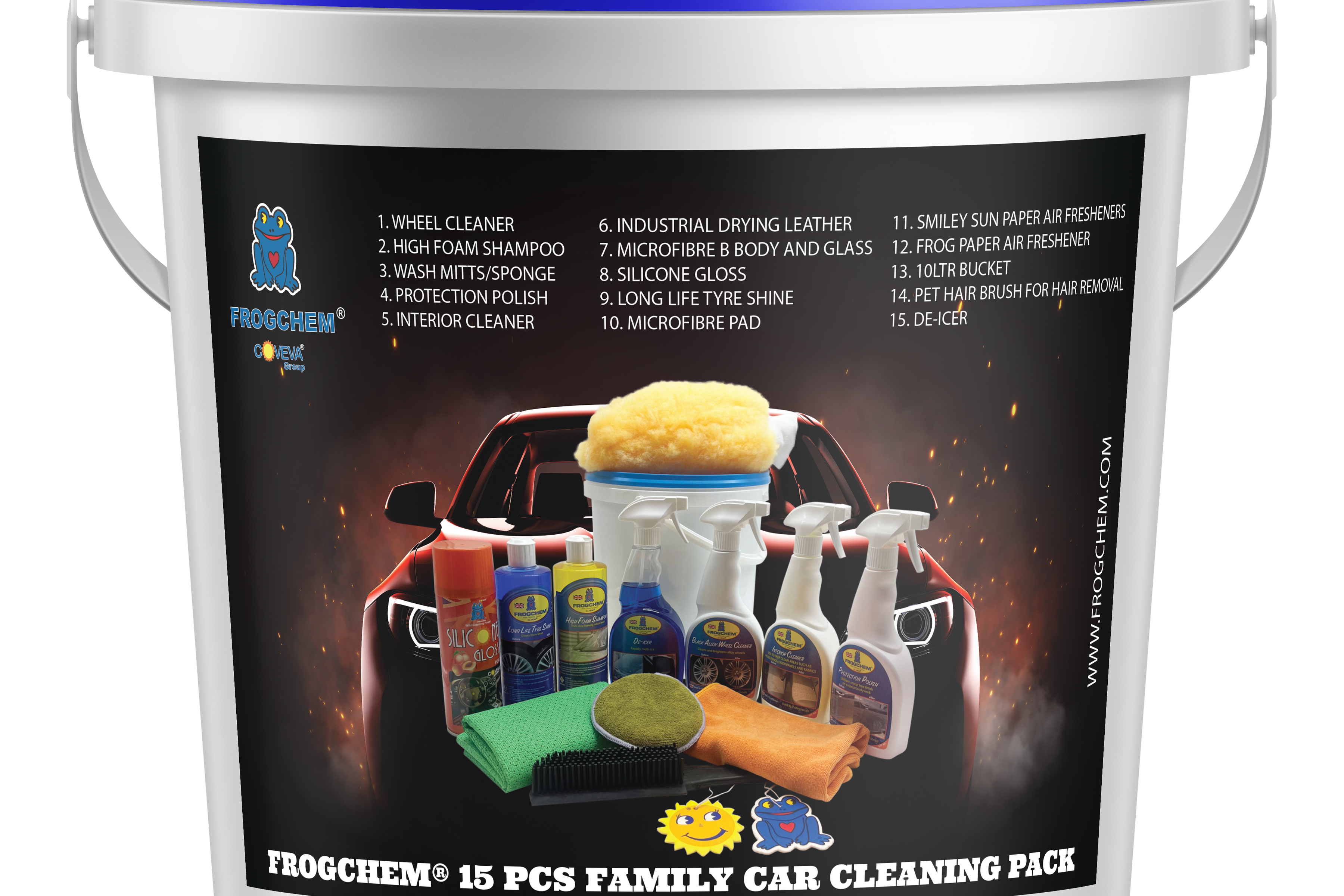 Frogchem 15 pcs Complete Car Cleaning kit