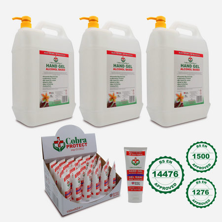 3x5L Germslayer® Antibacterial Hand Gel Sanitiser PLUS FREE 24 x 100 ml