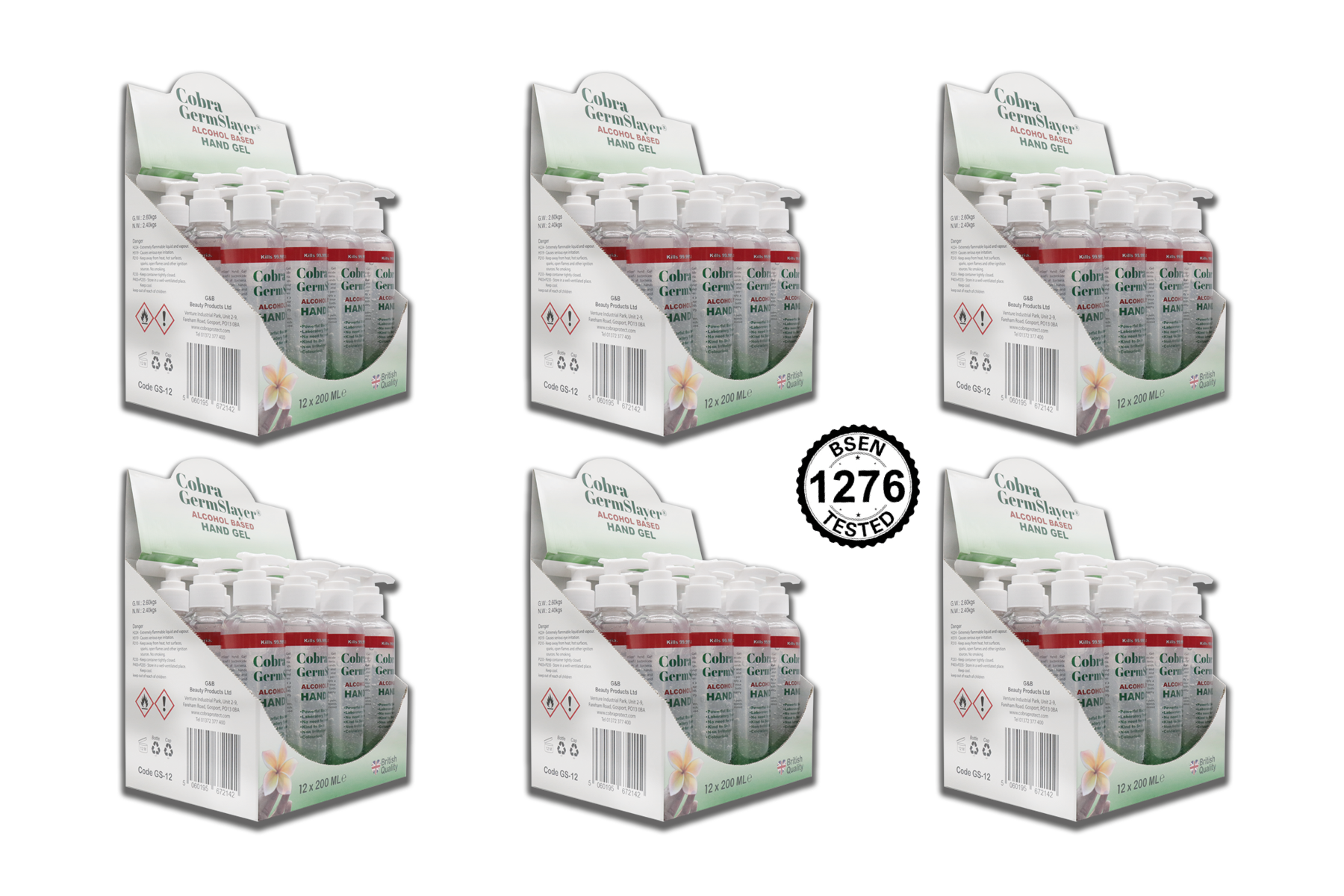 72X200ml Germslayer® Antibacterial Hand Gel Sanitiser