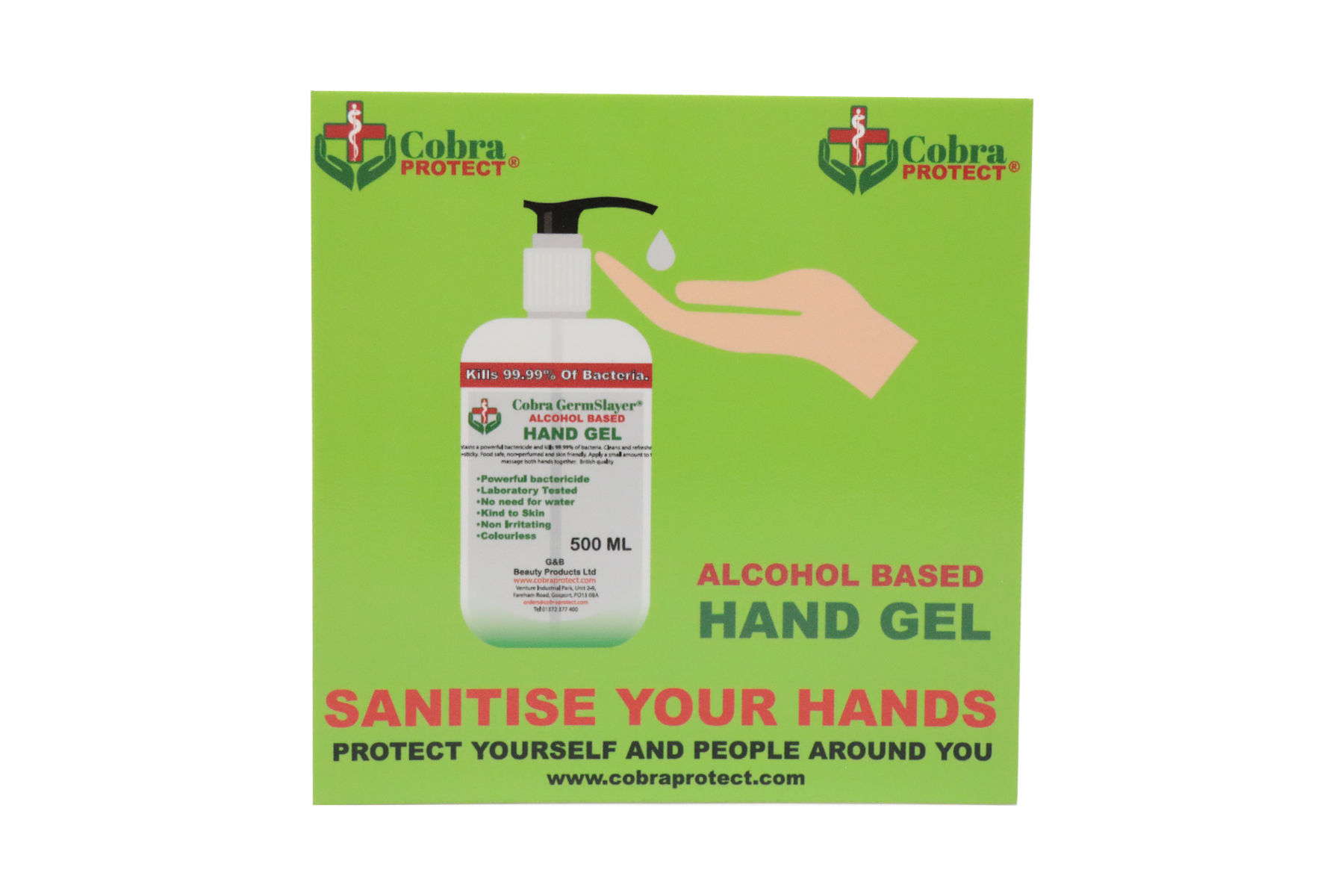 Sanitise Your Hands Sign 20x20cm