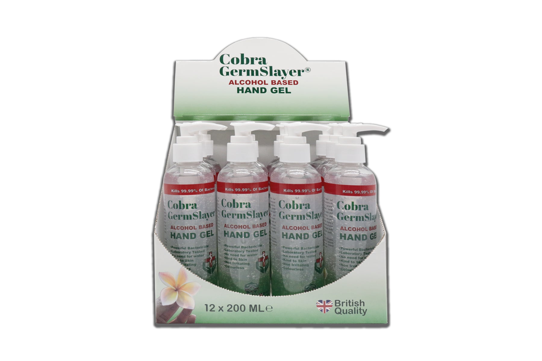 12X200ml Germslayer® Antibacterial Hand Gel Sanitiser
